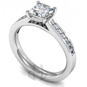 Engagement Ring with Shoulder Stones (TBC842) - GIA Certificate